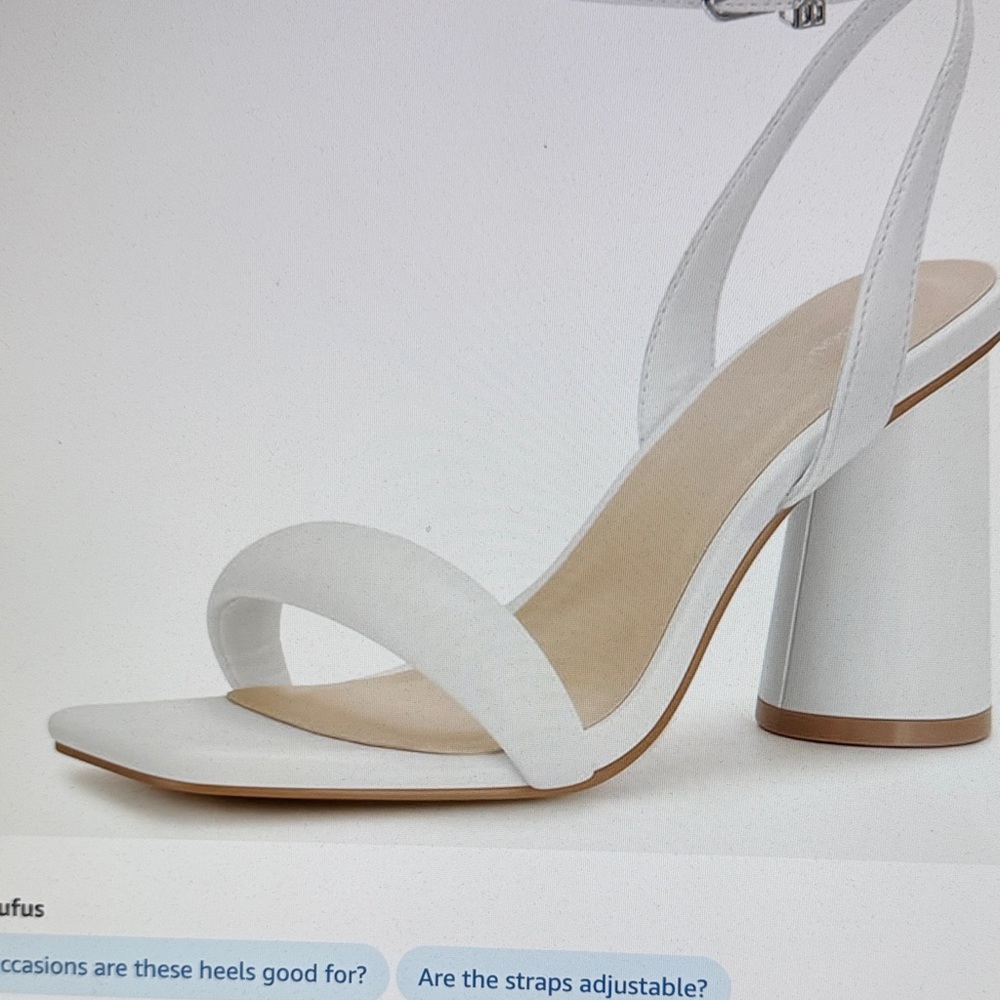 Elegant White Block Heel Sandals